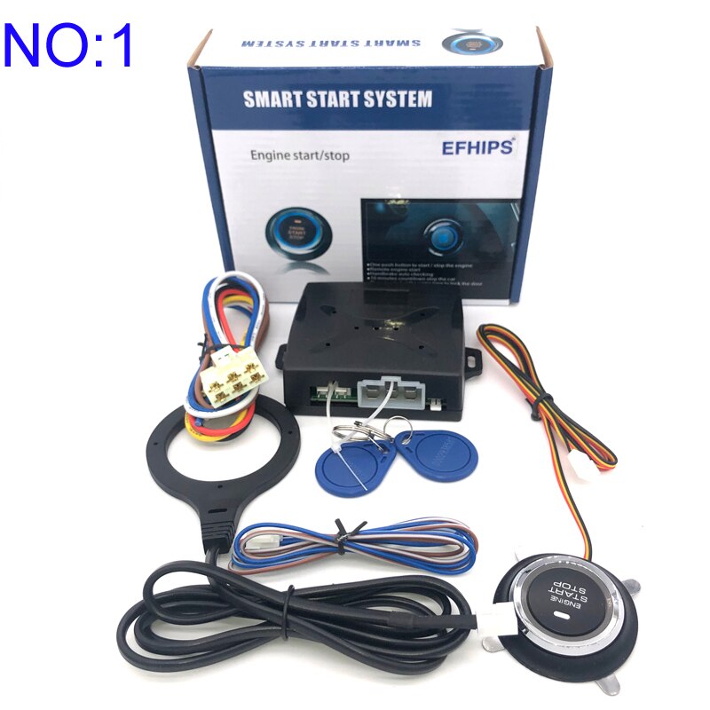 Universal auto start stop keyless entry system engine start alarm system push one-button start system remote car accessories: NO.1