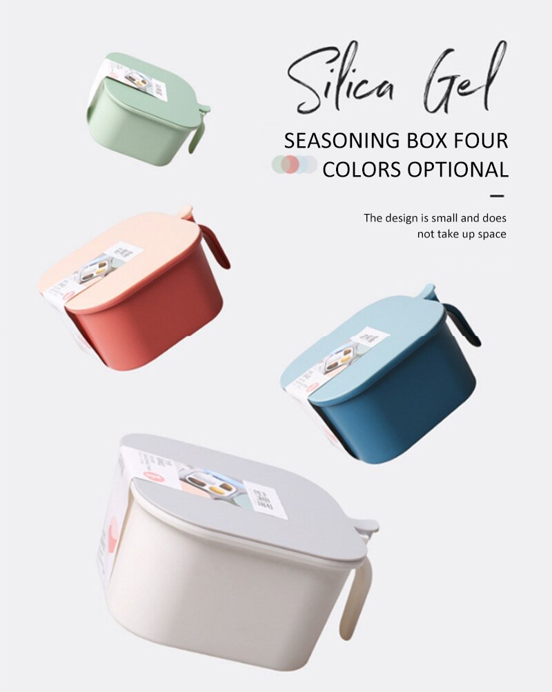 Simple Divided Grid Seasoning Box Kitchen Seasoning Box With Handle Seasoning Pot Pepper Box Home Storage Jar Kitchen Gadgets