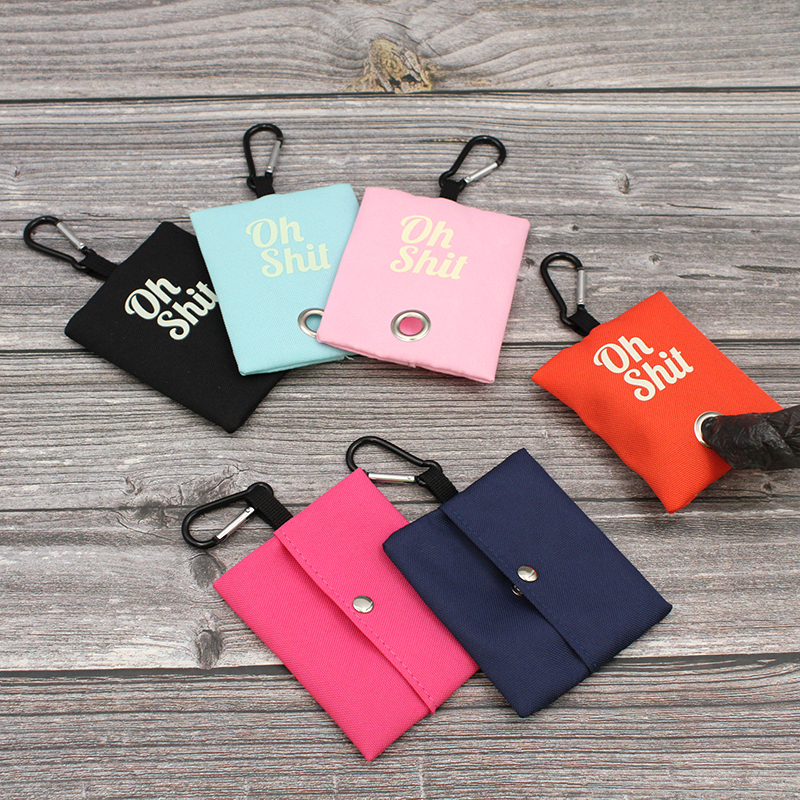 Portable Canvas Garbage Bags Storage Dog Poop Bags Dispenser Portable Dog Poop Waste Bag Holder Dog Products for Dogs