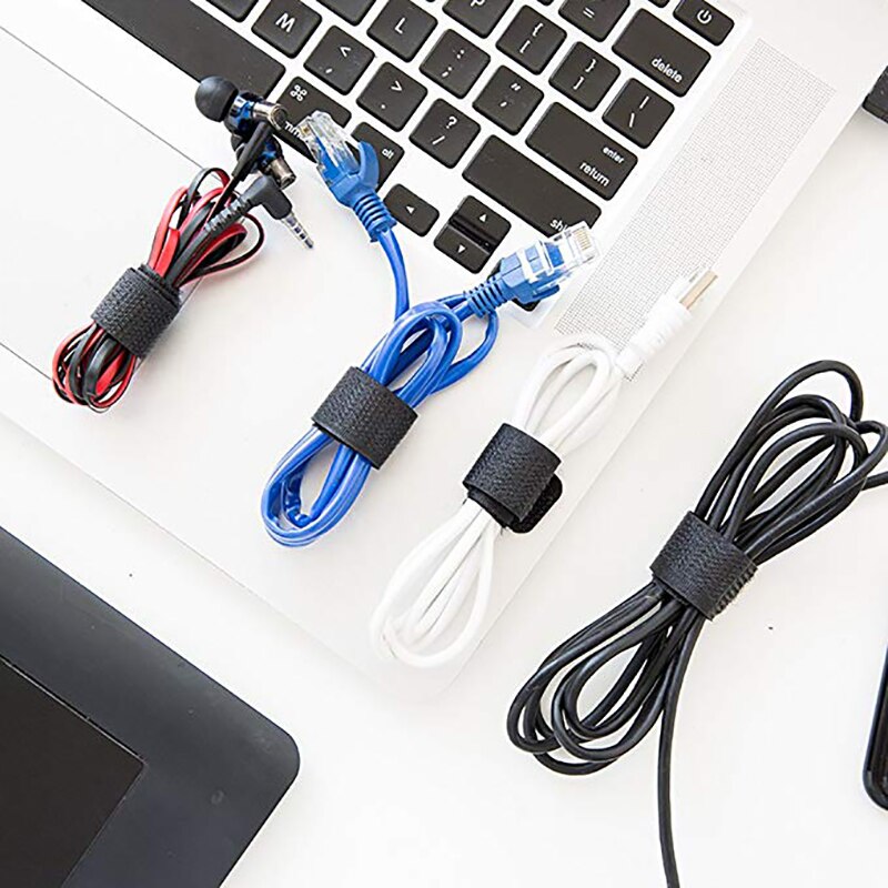 10pcs/lot 2cm * 20cm nylon Reverse buckle hook loop fastener cable ties velcroing strap sticky Line finishing