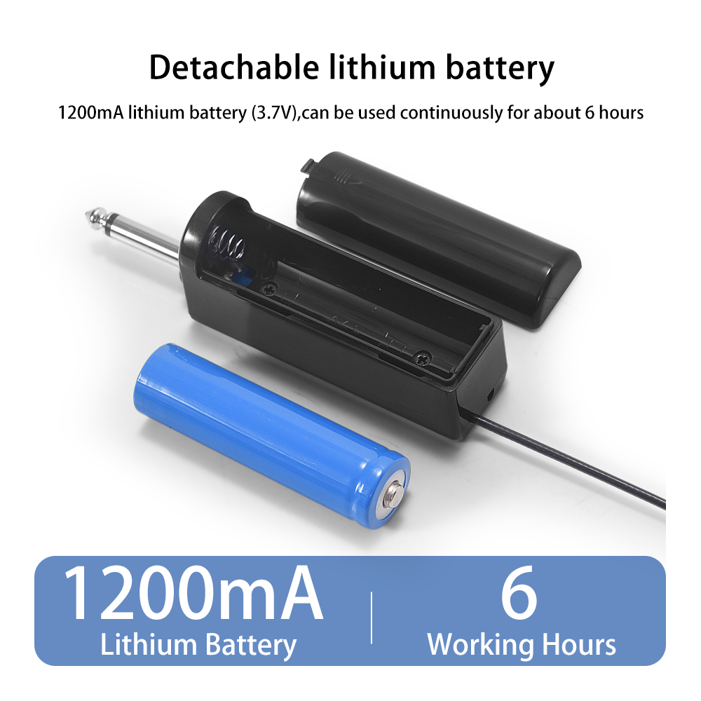 EYK EW201 UHF Wireless Microphone with Metal Karaoke Handheld Mic Rechargeable Lithium Battery Receiver for Speech Party Church