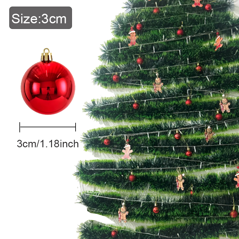 24 stks 3 cm Kerstballen Kerstboom Ornamenten Bal Xmas Opknoping Boom Hangers Home Party Kerstboom Decor Nieuwjaar Cadeau