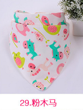 100% bavoirs bébé coton triangle double couches baberos personnage de bande dessinée imprimé Animal bébé bandana bavoirs dribble: 7