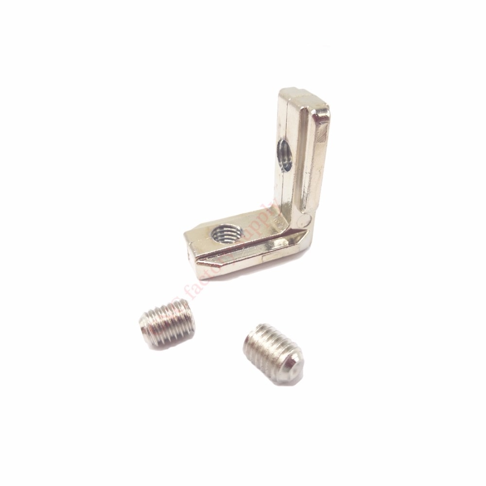 Hotsale T slot L type 90 Degree aluminum connector bracket fastener EU standard 20/30/40/45 series aluminum profile parts