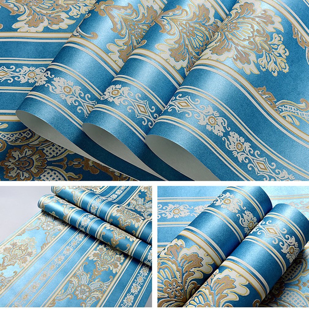 Europese Stijl Vliesbehang Drie-Dimensionale Reliëf Behang Woonkamer Slaapkamer Tv Achtergrond Muur