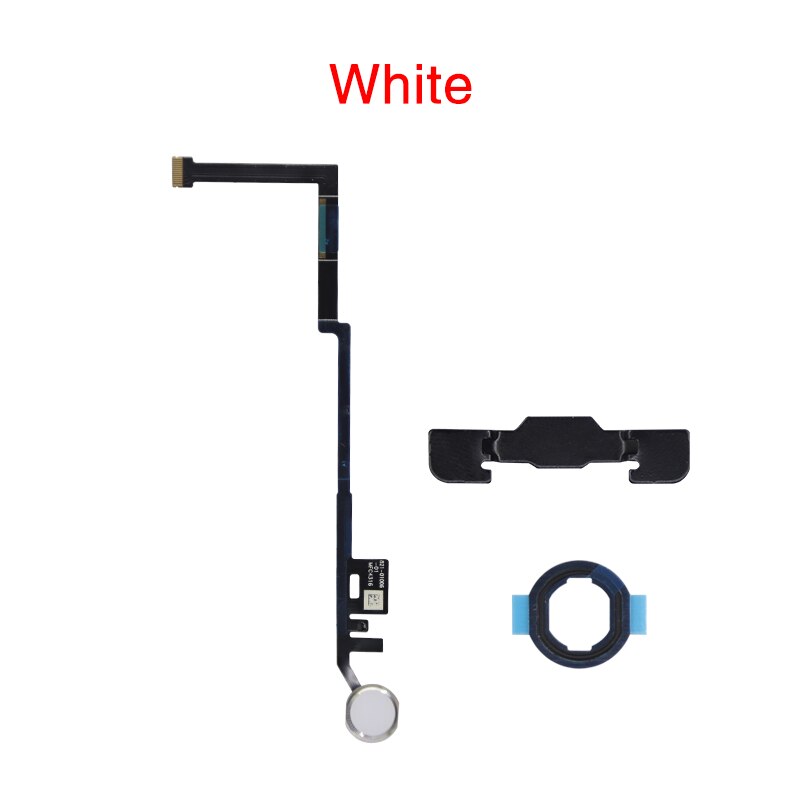 1pcs Home Button Flex Cable For iPad A1822 A1823 A1893 A1954 Menu Sensor Replacement Parts With Rubber: 2017 2018 White