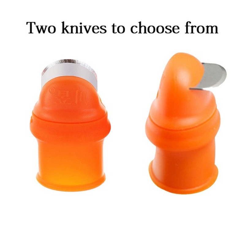 Silikon tumkniv skördeväxt kniv anti-cut finger täcka trädgård grönsaksträdgård