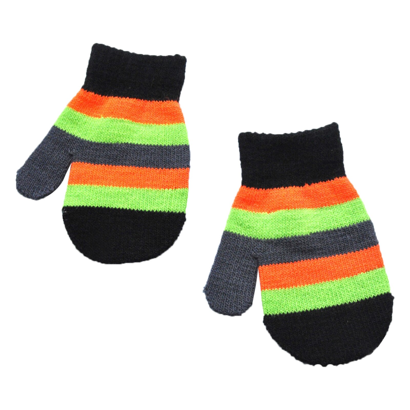 Telotuny 1 Pairs Kinderen Kids Winter Warm Handschoenen Peuter Meisjes Jongens Leuke Gestreepte Gebreide Wanten Baby Baby Vinger Handschoenen 1130