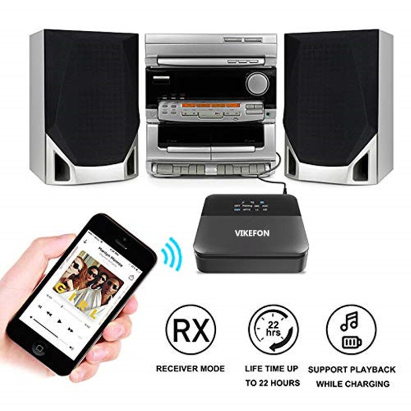 Auto SU, 5.0 Bluetooth Audio Ricevitore Trasmettitore aptX HD/LL Hifi Stereo di Musica 2 in 1 Recettore Transmisor Adattatore Mittente per TV