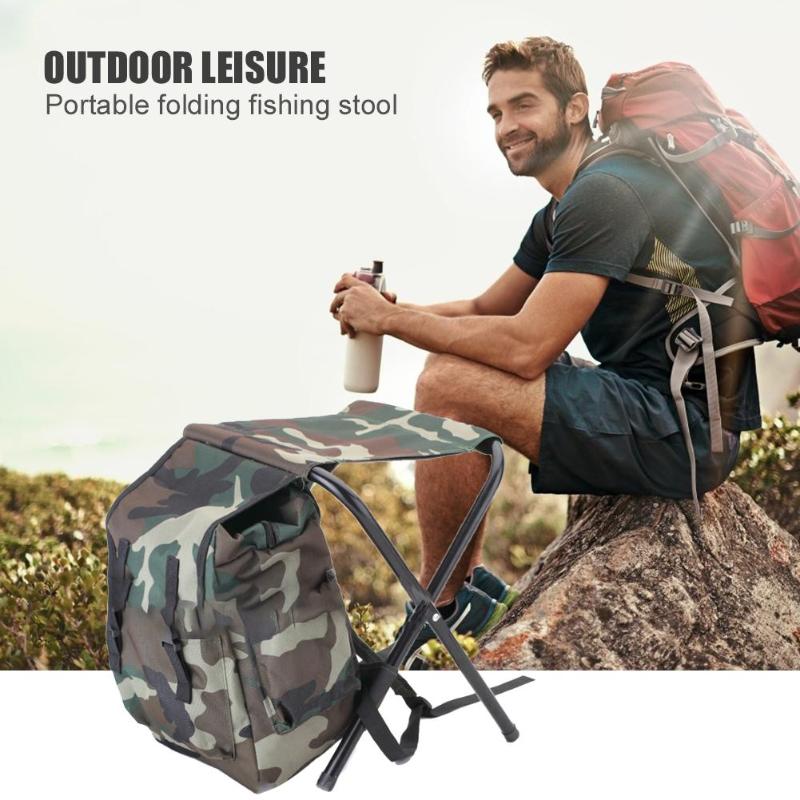 Foldable Fishing Chair Stool Camping Backpack Oudoor Travel Shoulder Sport Tackle Bag Fishing Accessories