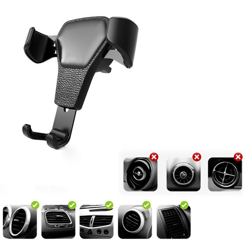 GPS leather Car Mobile Phone Holder Air Vent Mount Stand No Magnetic Cell Phone Holder For iPhone Phone In Car Bracket