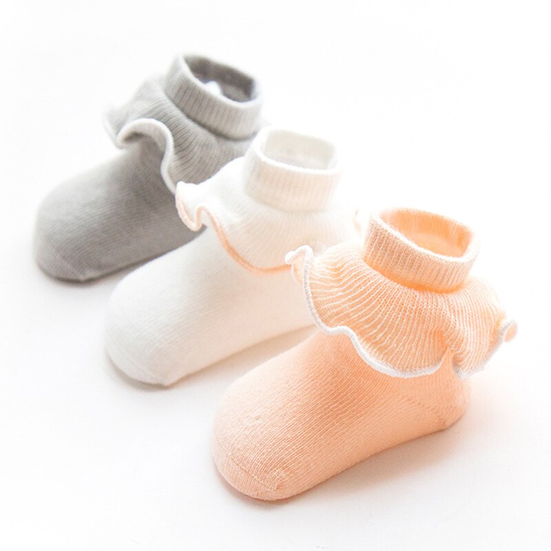 Estilo coreano primavera princesa rendas bebê meninas meias bonito algodão desossado da criança anti-deslizamento meias para a menina verão curto meias