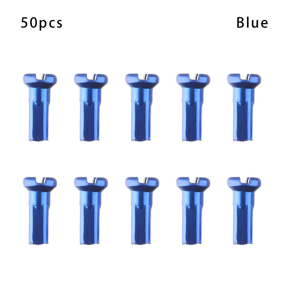 10/20/50pcs MTB Bike Wheel Spoke Nipples 14mm Mountain Bike Cycling Spokes Nipples For Bicycle Wheel Accessories: Blue-50pcs