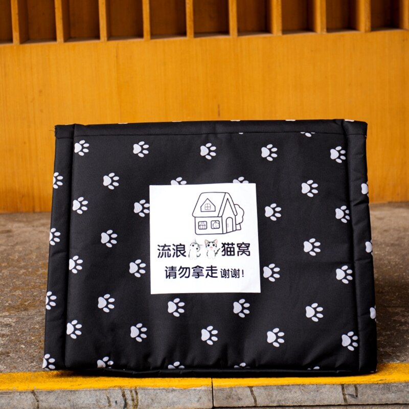 Washable and Foldable Feral Cat Kennel Cave House Waterproof Cloth Enclosed Kitty Shelter Detachable for Pet Cat