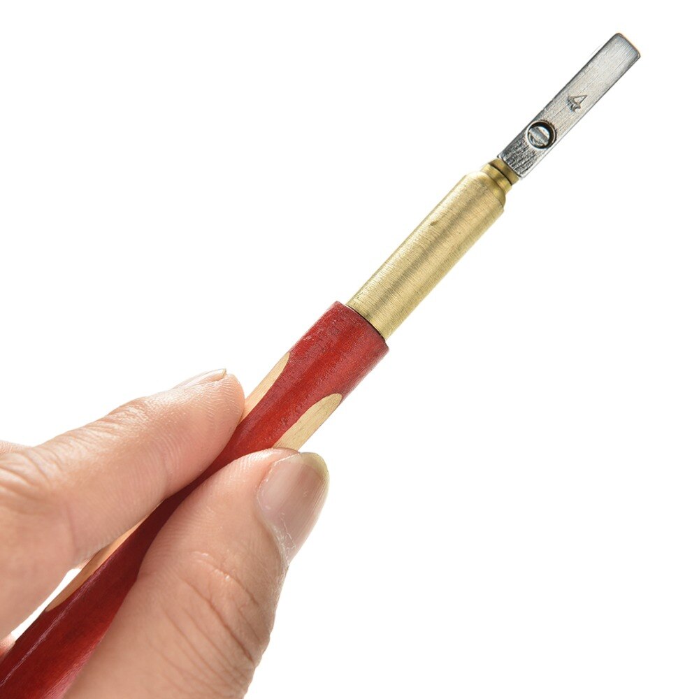 17.5Mm Draagbare Glassnijder Professionele Diamond Getipt Glassnijder Potlood Vensterglas Craft Cutting Mes Houten Handvat Tool