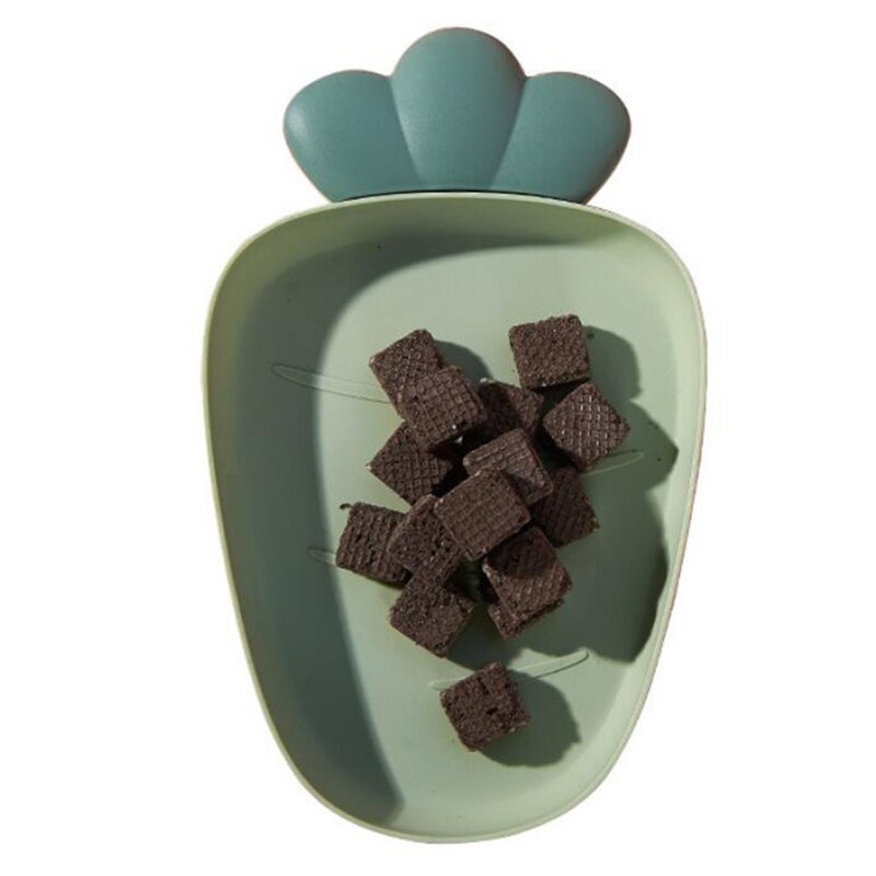 Food Tray Snack Dish Fruit Dry Food Plate Cute Candy Plate Strawberry Shape Fruit Household Plastic Serving Plate For Home: Green radish