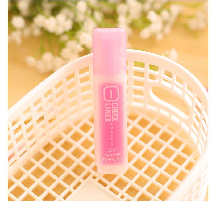 Jonvon Satone 6 Colors Highlighter Pen Stationery Korean Student Large Capacity Writing Markers Highlighters Pen School: Pink