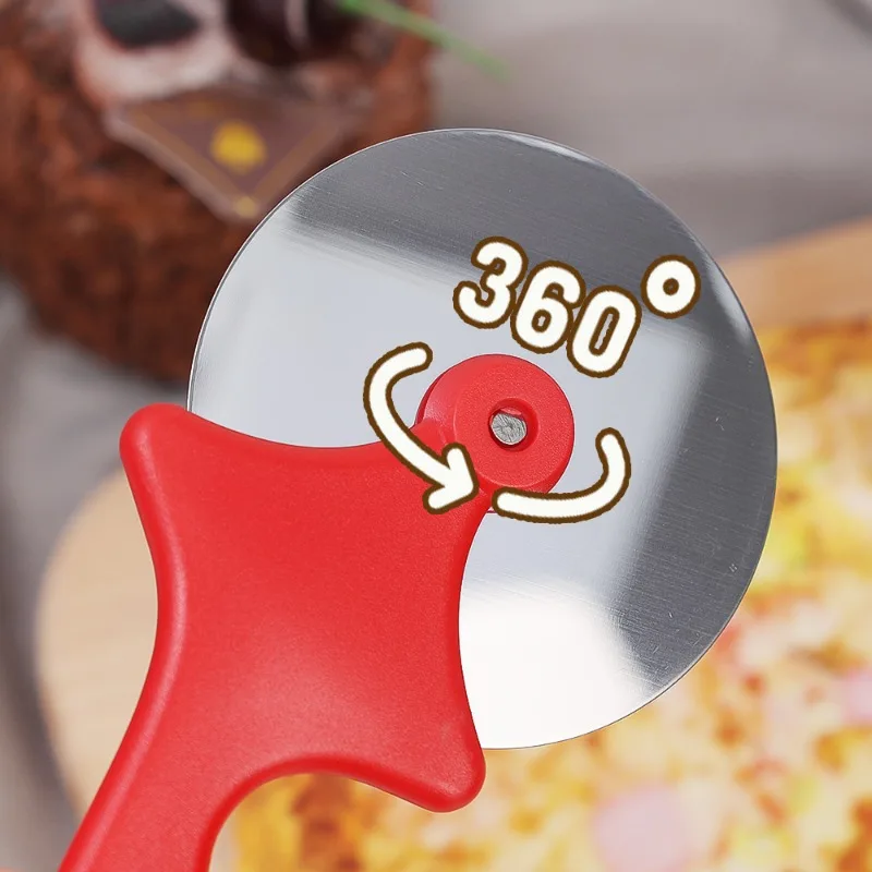 Pizzaschneider, Stahl-Rollmesser, Teigschneider, Rad, Rollenkruste, Backwerkzeuge, manuelle Nudelrolle, scharfe, nicht rostige Messer