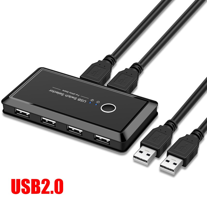 Kvm switch box 2 computadores compartilhamento 4 dispositivos usb para teclado scanner projetor gk99: USB2.0