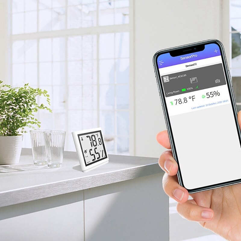 Ubibot GS1-A draadloze temperatuur vochtigheidssensor met gratis app en e-mail waarschuwingen, wifi thermometer/hygrometer, ondersteunt IFTTT, Alexa (alleen wifi 2.4GHz