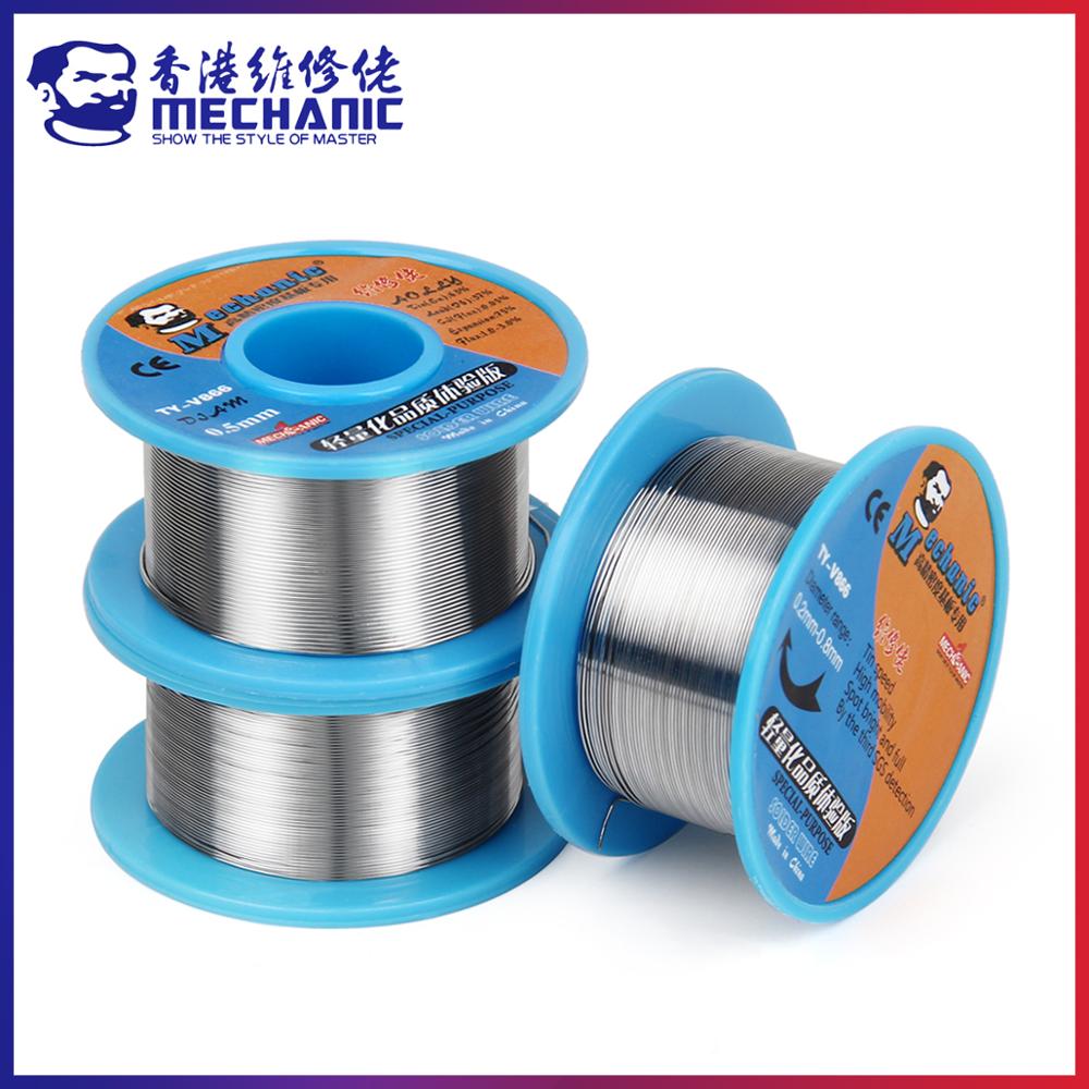 MECHANIC 183℃ Melting Solder Wire 0.2/0.3/0.4/0.5/0.6/0.8mm 63% Tin 37% Flux 1.0-3.0% Lead Rosin Core Tin-Lead Welding Cable