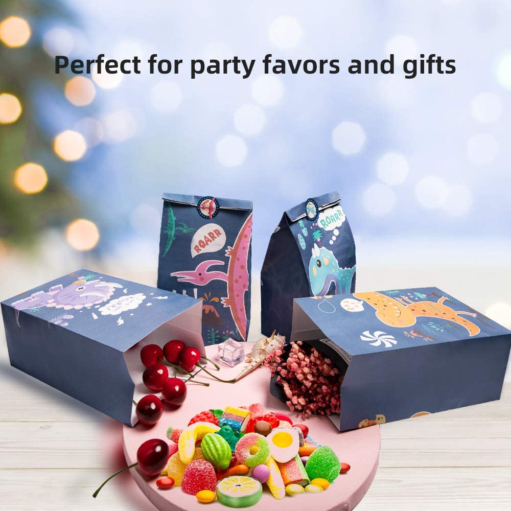 Dinosaurus feest bedankjes zakjes papier dino patroon snoepzak kinder verjaardag goody bag babyshower feestbenodigdheden