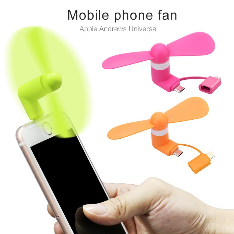 Tragbare Mini 2 in 1 praktisch Fan Mikro USB Adapter Typ Smartphone Für Iphone Android Mikro Hanldheld Kühlung praktisch Fan