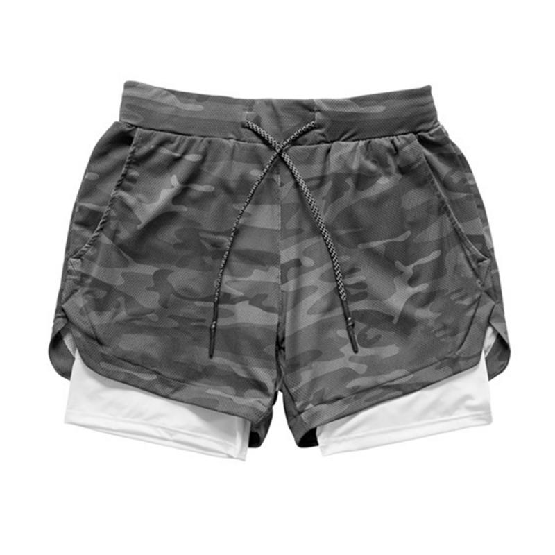 Crazy muscle menn løpeshorts sport uformelle utendørs løse multi-lomme doble treningsbukser