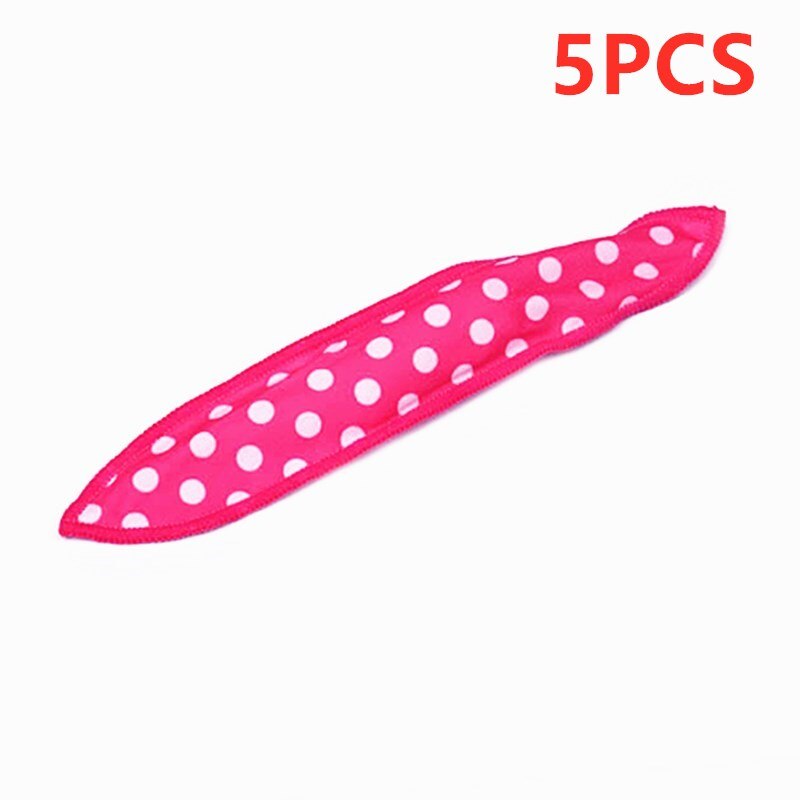5/10PCS Soft Sleep Pillow Hair Rollers Hair Curlers Set Best Flexible Foam And Sponge Magic Hair Care DIY Hair Styling Tools: 5PCS Rose Red