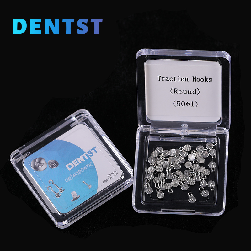 Dentst 50 pièces orthodontie dentaire liaison directe oeillet céramique bouton lingual langue dompteur morsure ouvre-crochet de Traction crochet à sertir