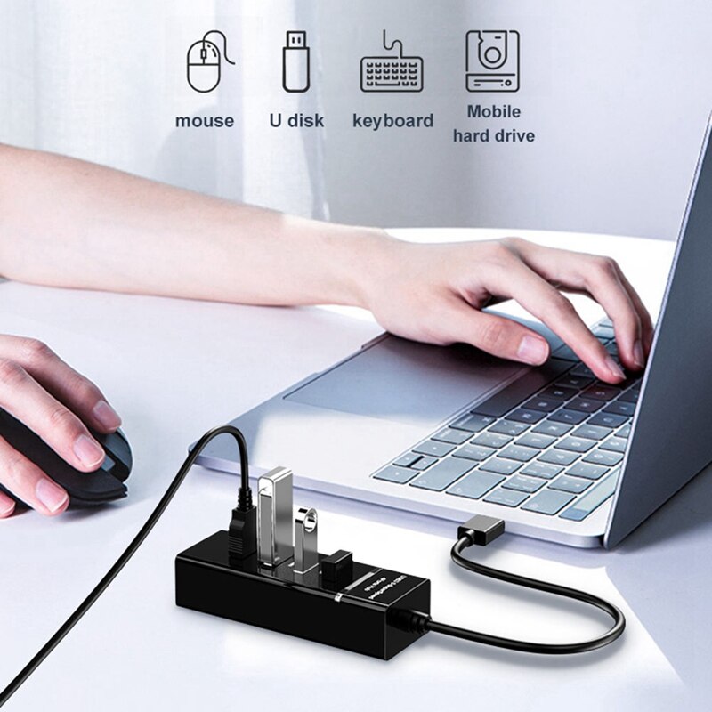 Ultra-High-Speed Portable USB 3.0 Hub, 4-Port Hub Data Synchronization Adapter, for Notebook Computers