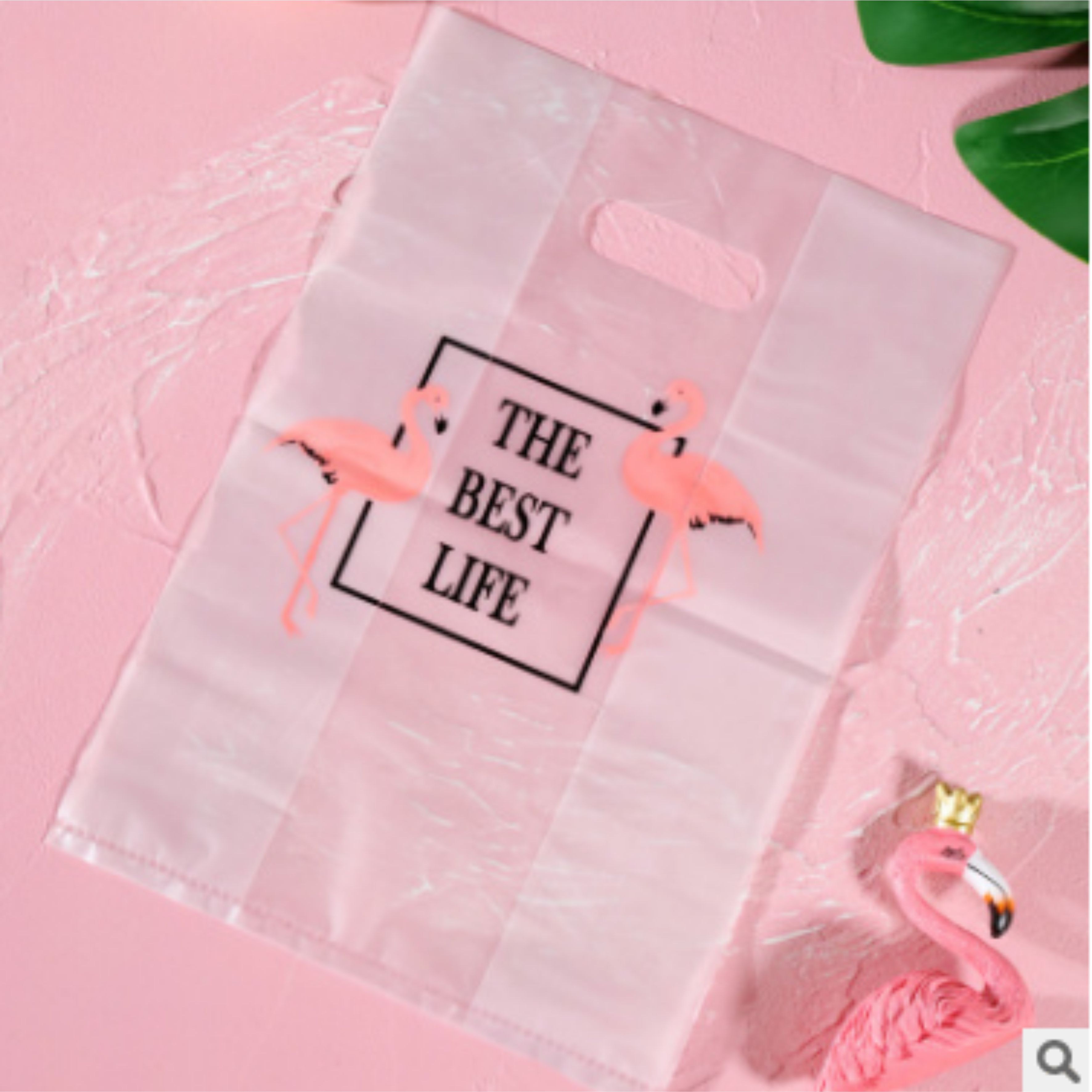 50pcs Flamingo portable shopping bag bag packaging bag cosmetic bag food bag