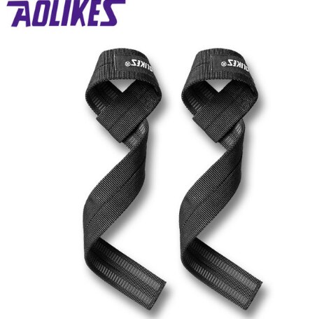 Aolikes 2 stk/lot sport håndleddsstøtte justerbar vektløfting bodybuilding armbånd treningsstropp beskyttelse håndledd: Svart