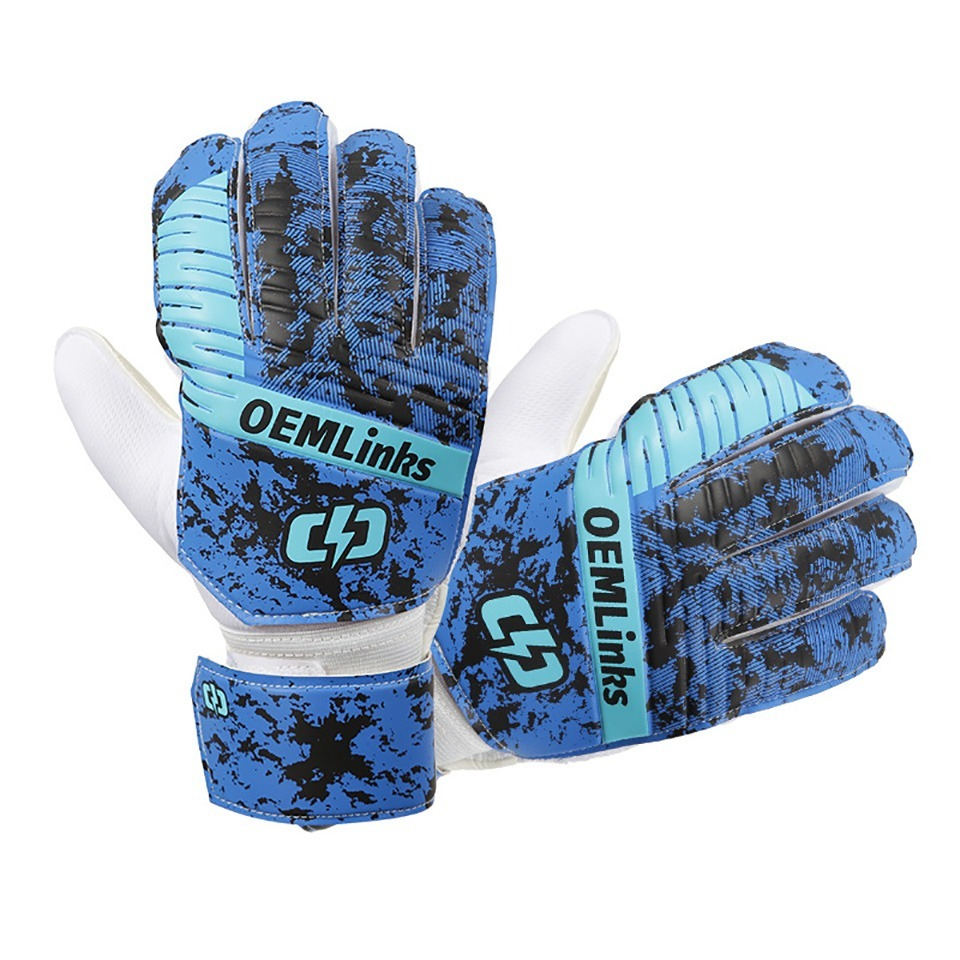 Loogdeel Voetbal Sport Keepershandschoenen Volwassen Kinderen Professionele Keeper Vingerbescherming Antislip Trainingshandschoenen: Black / L