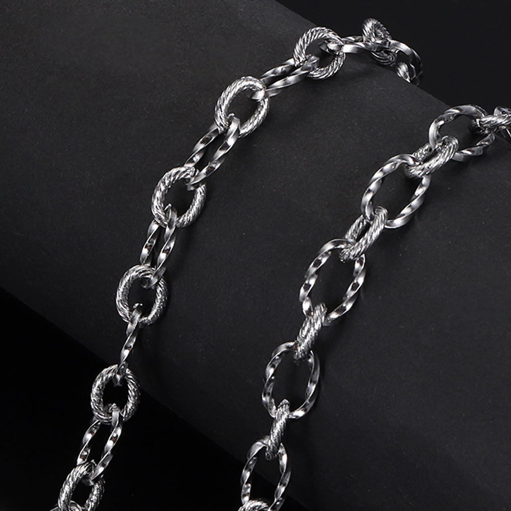 Cadena de acero inoxidable para fabricación de joyas, eslabones de Cable Rolo, cadena gruesa, accesorios de pulsera para hombre, 1 metro: Morado