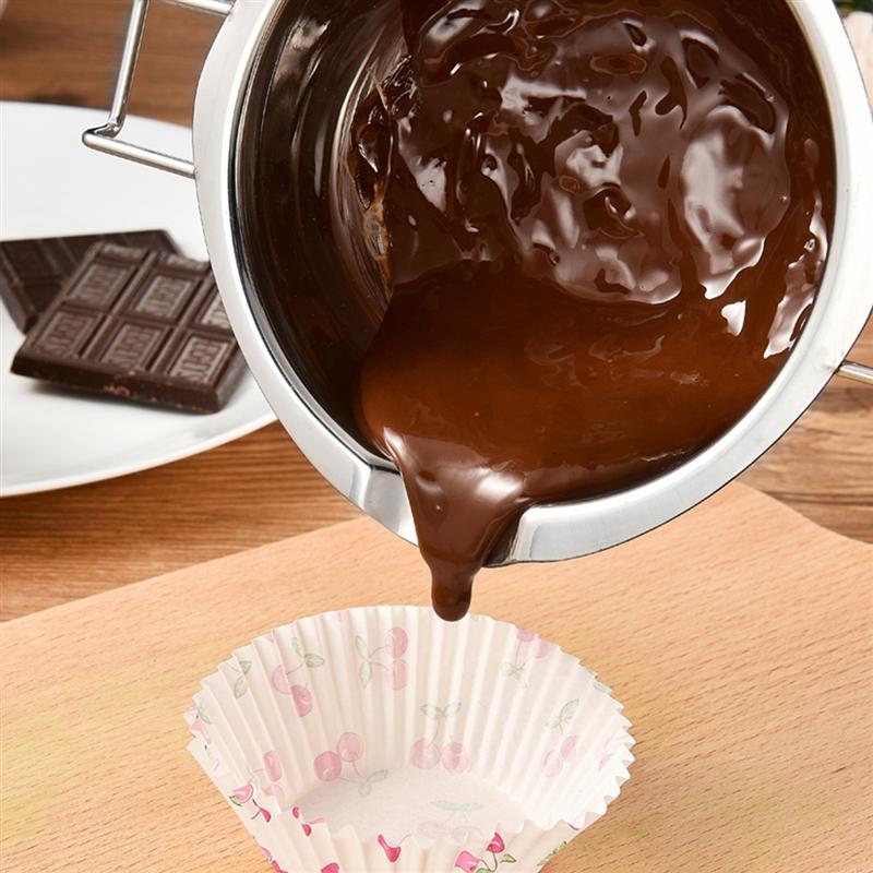 2 Pcs Chocolate Butter Melting Pot Cheese Pot Long Handle Wax Melting Pot Stainless Steel 400 ML Melting Pot With 14Cm Outer Pot