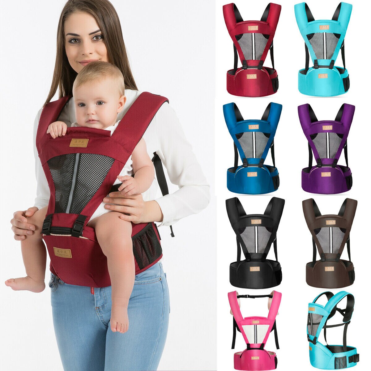Känguru Kleinkind Schlinge wickeln Tragbare Kleinkind Hipseat Weiche Atmungsaktive Einstellbare Hüfte Sitz 0-36 Monate