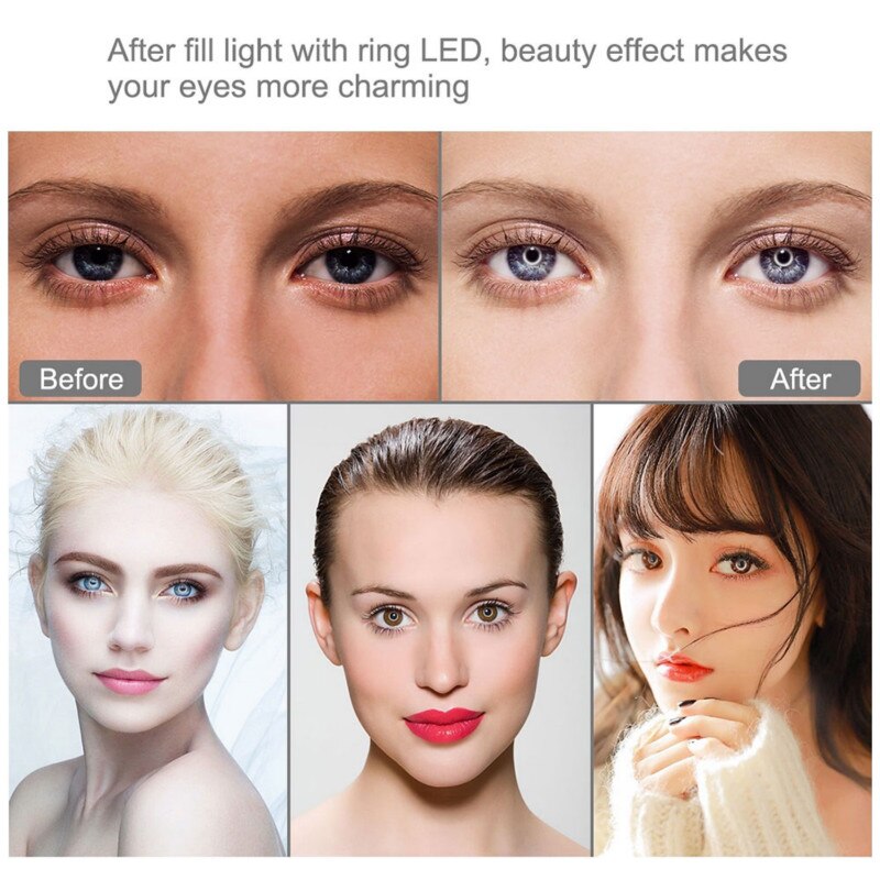 LED Ring Light Dimmable Lamp Photography Camera Photo Studio Phone Video Ring Lights Camera Accessories Ringlight
