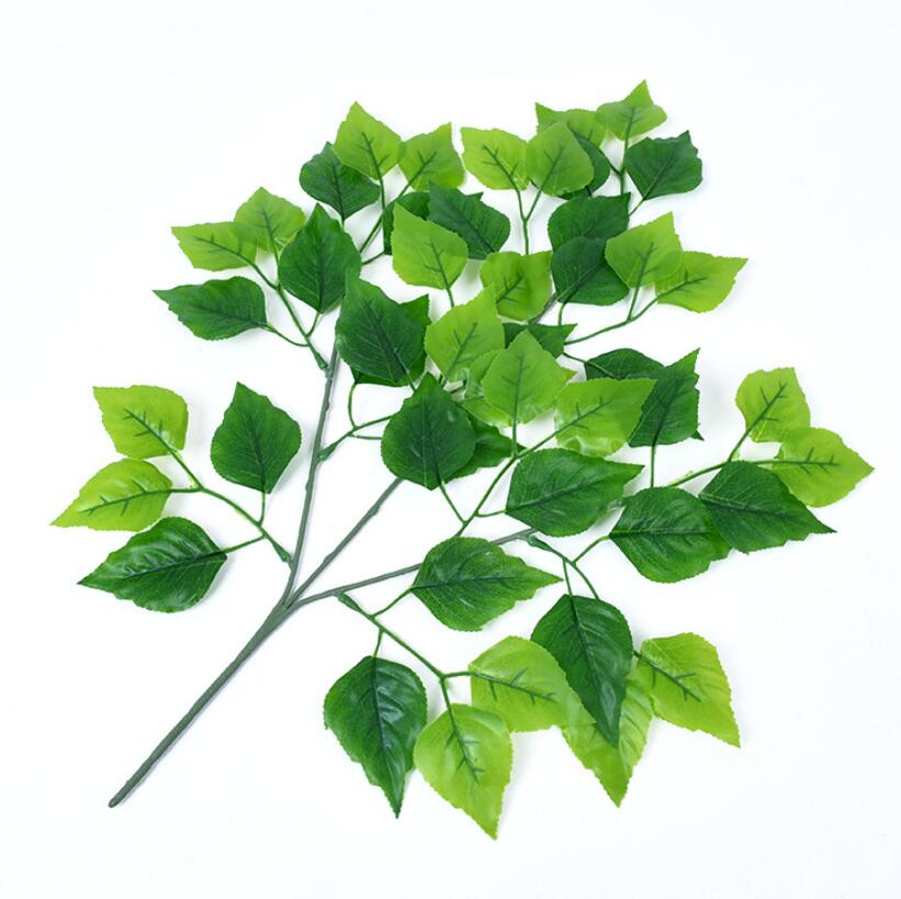 12pcs 55cm Artificial Birch Tree Leaves Branch For Plant Wall Background Wedding Home Hotal Office Bar Decorative