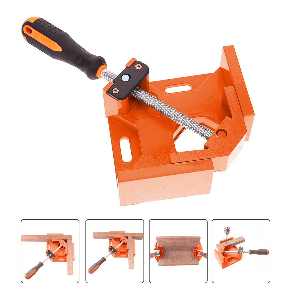 90 Degree Adjustable Right Angle Clamp Single Handle Aluminium Corner Clamp Woodworking Frame Clip Alloy Hardware Tool Clamp