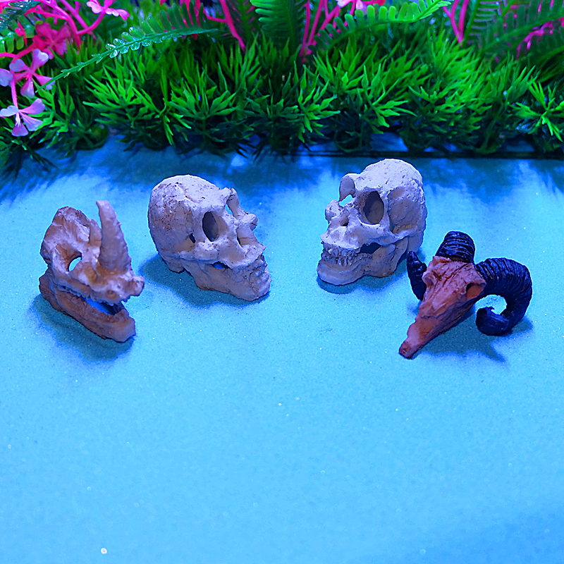 Aquarium Künstlichen Nashorn Schafkopf Harz Schädel Terrarium Dekoration Fisch Panzer Simulation Statue Landschaft Reptil Höhle Haus