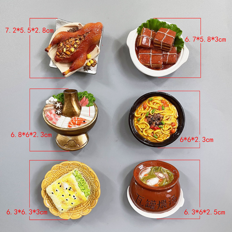 Creatieve Voedsel Koelkastmagneten Leuke Chinese Voedsel Keuken Koelkast Magneet Sticker Home Decor 3D Hars Voedsel Koelkast Magneten