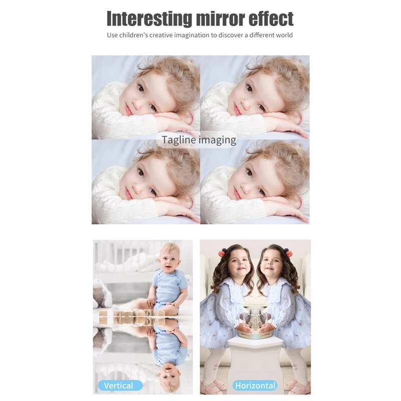 ABHU-2 en 1 enfants caméra talkie-walkie 8MP double objectifs 2.0 pouces écran IPS avec lecture MP3, jeu et enregistrement