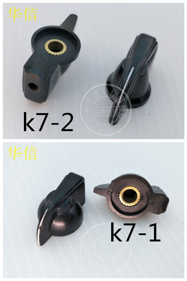 Perilla de pico de pollo, interruptor de banda, potenciómetro, tapa de perilla de baquelita, agujero de K7-1 de 6mm, 20 Uds.