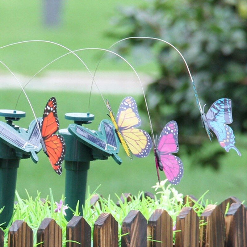 Lustige Solar- Spielzeug Fliegen Flatternde Kolibri Fliegen Angetrieben VöGel Für Garten Dekoration Zufällige Farbe: B-schmetterling