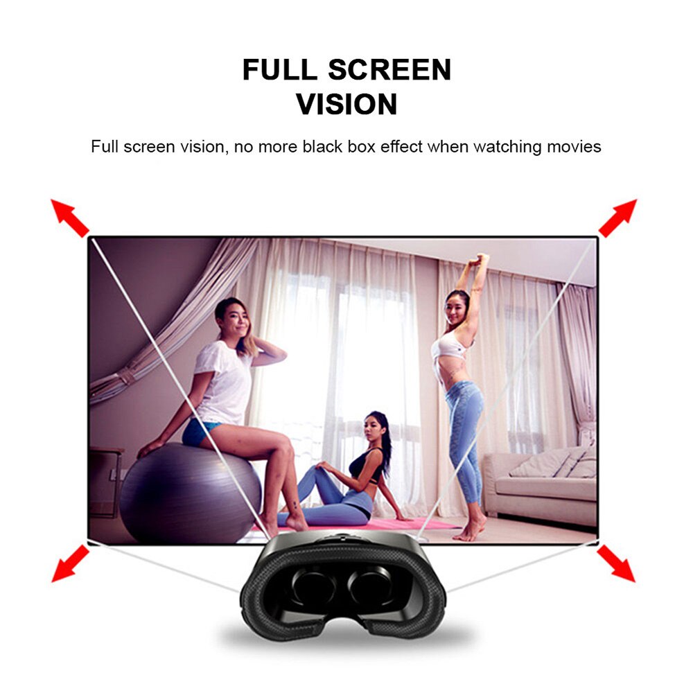 Vrg pro 3d vr briller virtual reality vidvinkel fuldskærms visuelle vr briller til 5 to 7 tommer smartphone briller enheder