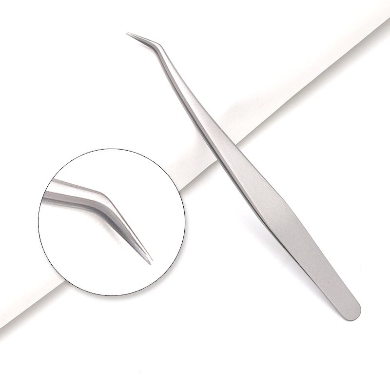 Pinzas para extensiones de pestañas postizas, de buena , de acero inoxidable, antiestáticas, no magnéticas: JY
