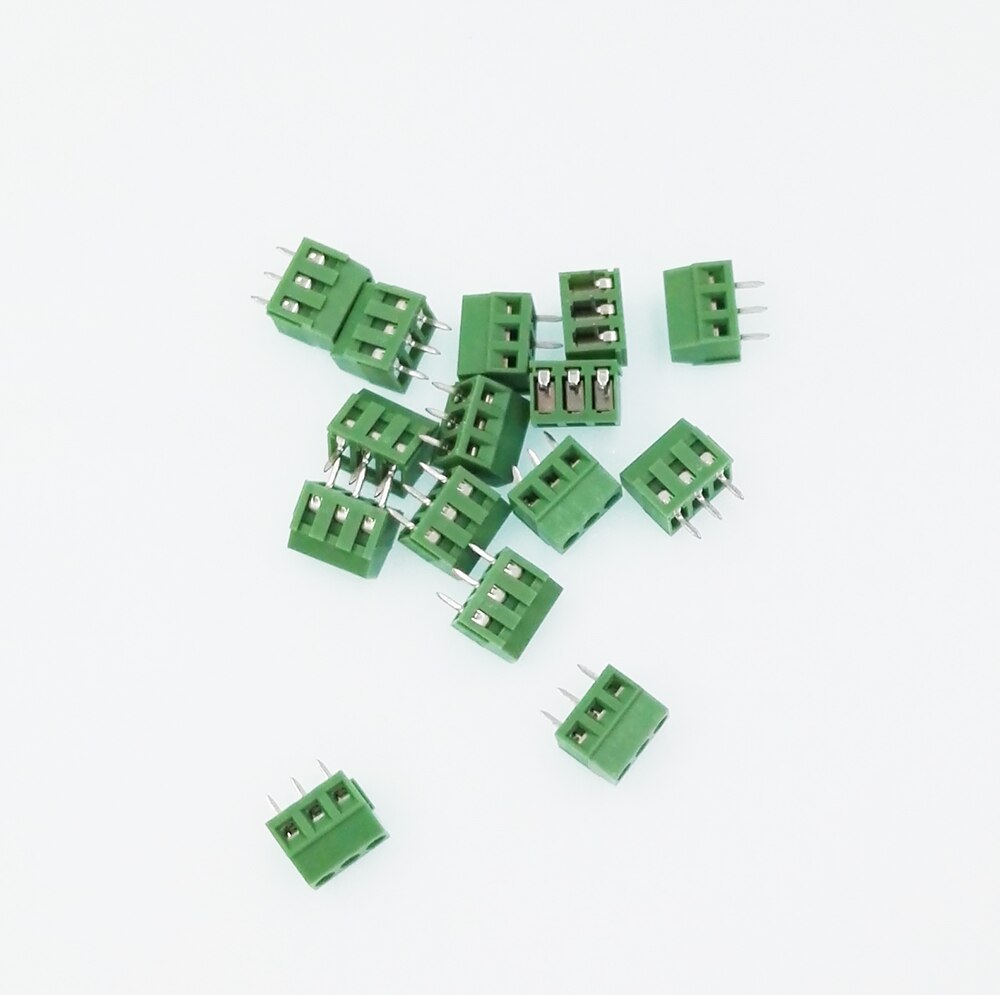 20 stk/parti, pcb skrueklemme elt 128-3.5-2p, 3.5mm pitch 2p 300v/10a ,  rohs, frit skib!