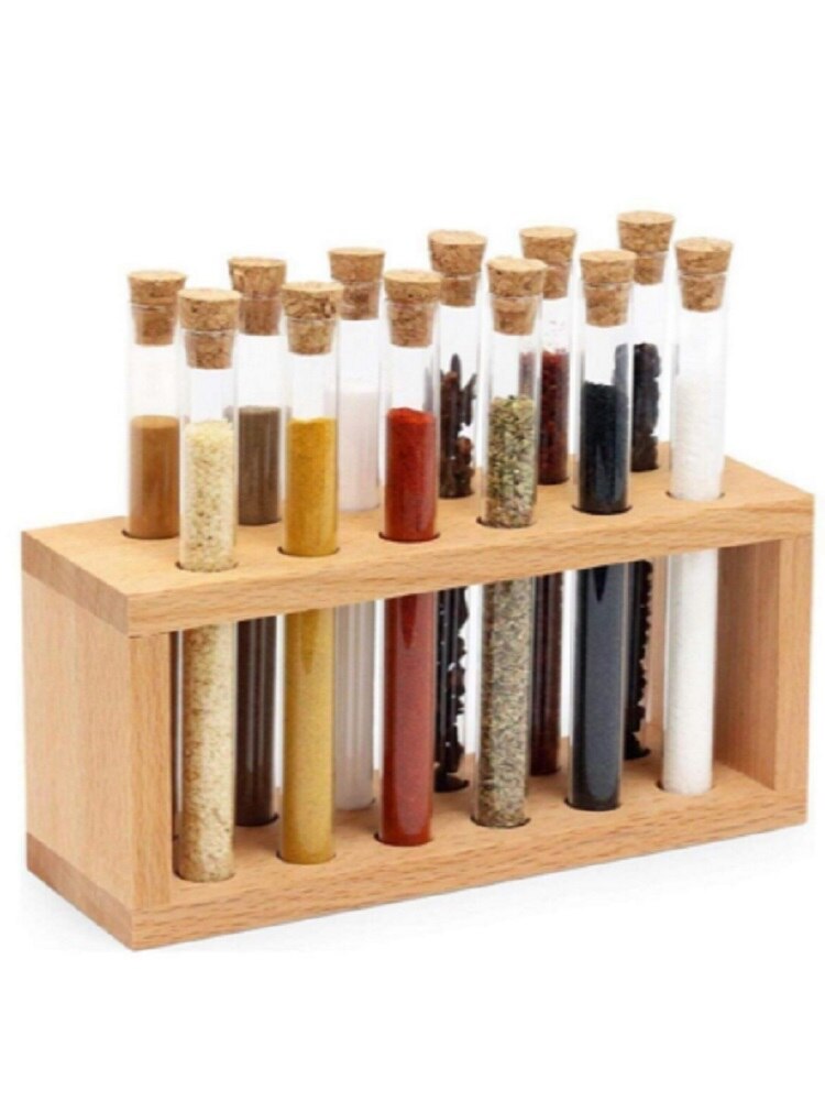 SPICE SET 13 PIECES - WOODEN STAND TUBE - FROM TURKEY