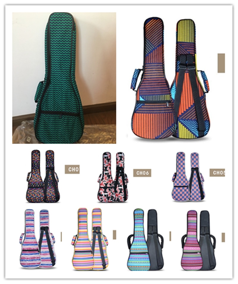 Bærbar slitesterk 21- tommers liten gitar sopran ukulele ryggsekk gig bag sak ukues myk uke dekke